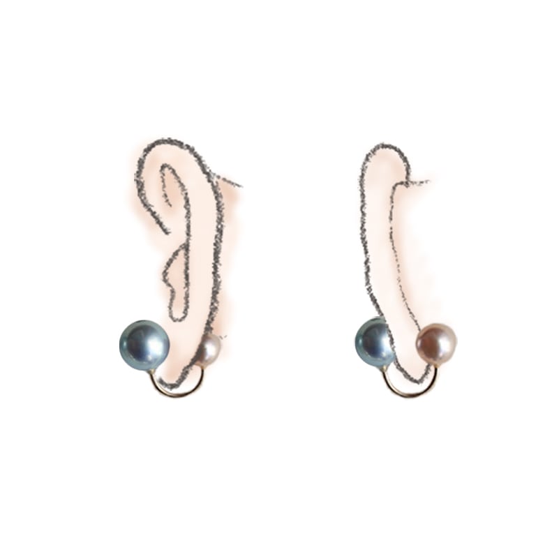 Wパールイヤークリップ