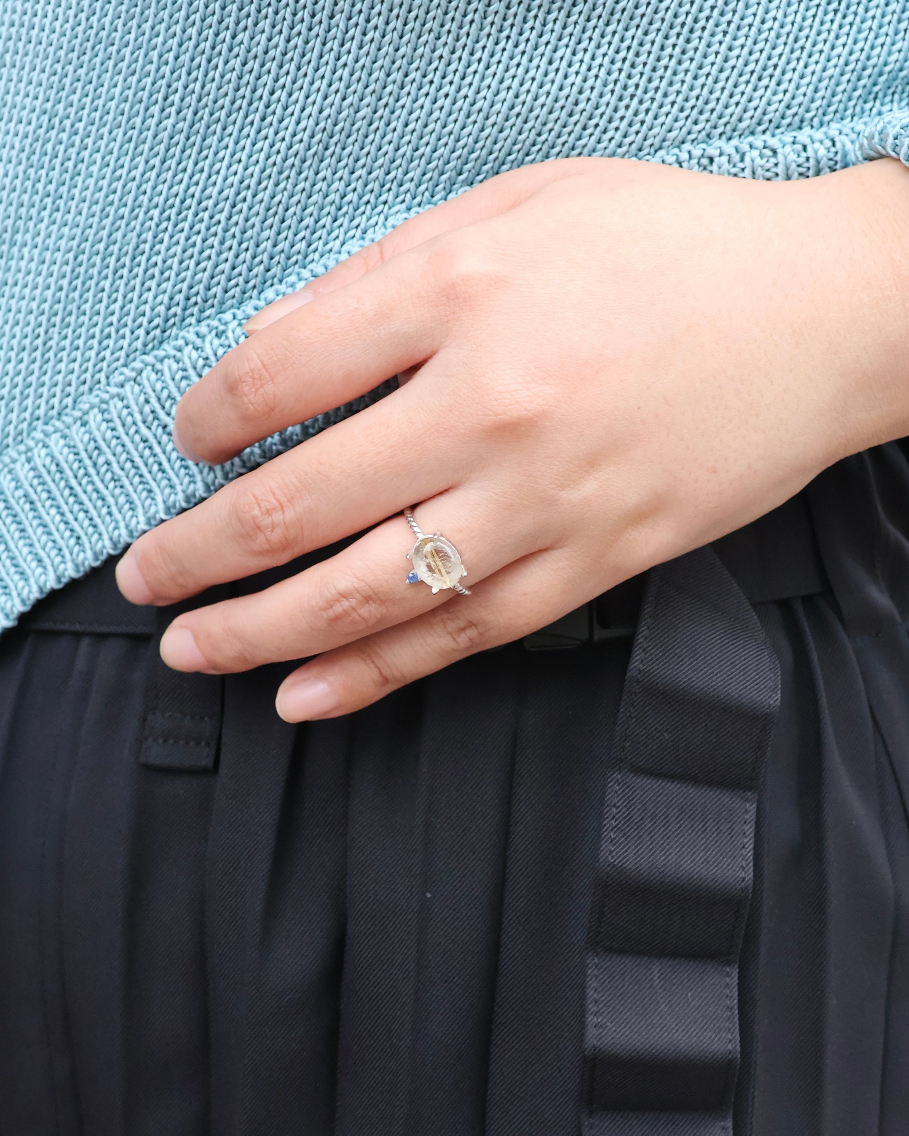 【Silver925】Twist ring+1stone “Star tail”