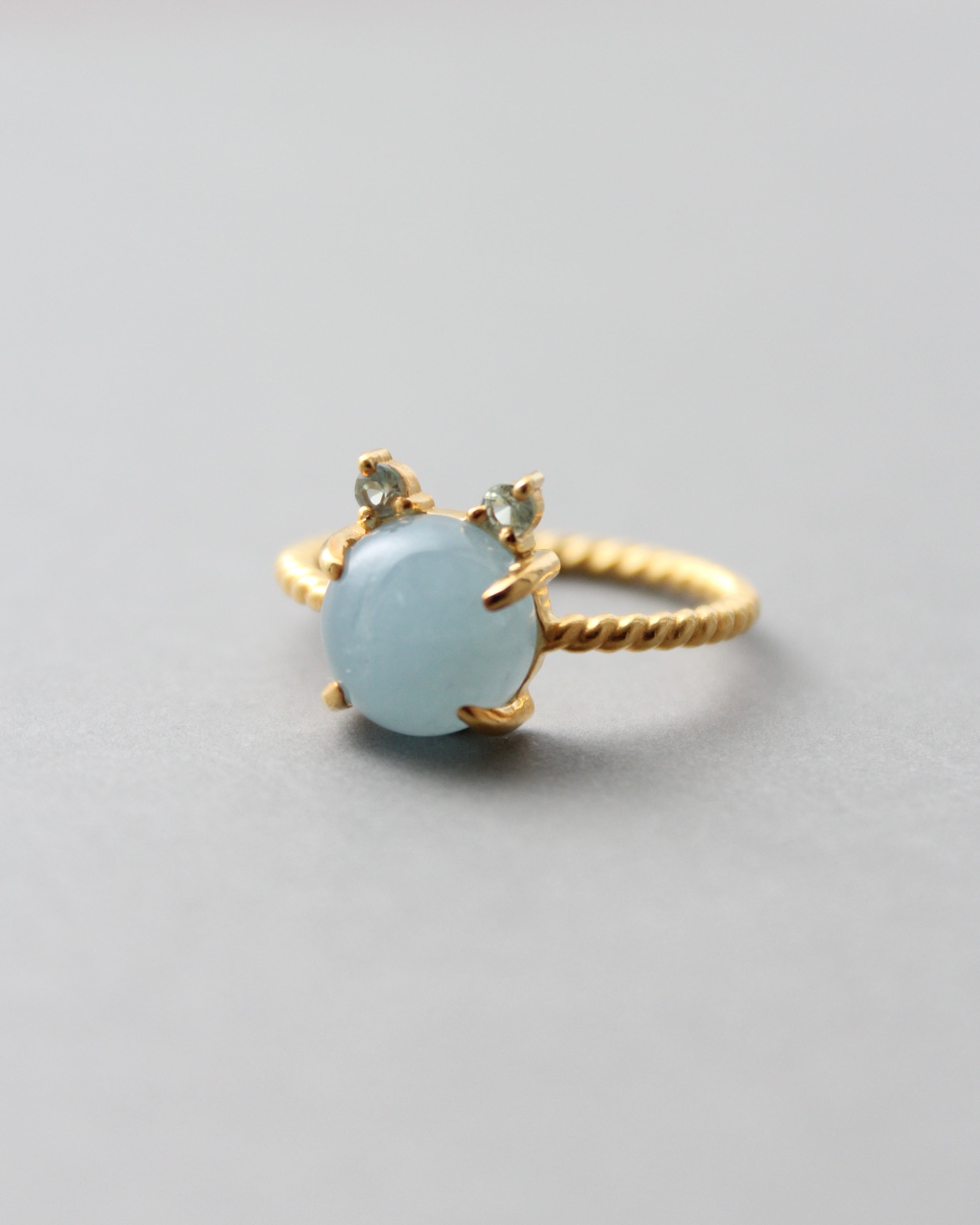 【Silver925】Twist ring “CAT” シャトンブルークレール