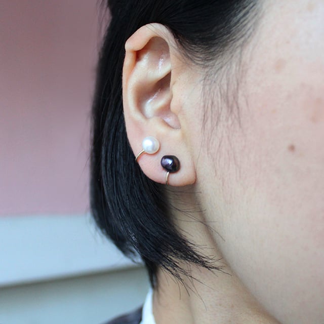 Wパールイヤークリップ