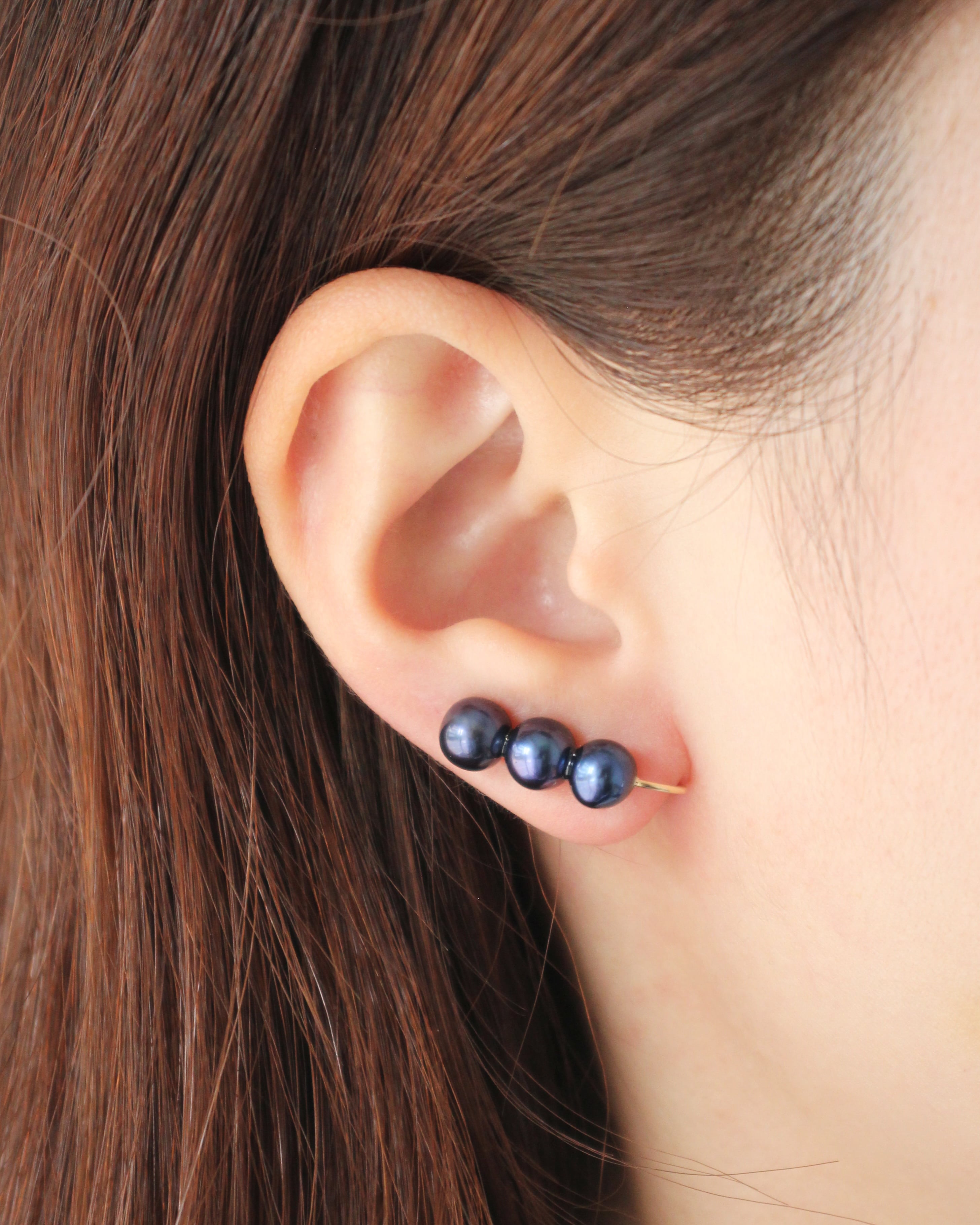 Wパールロングイヤークリップ