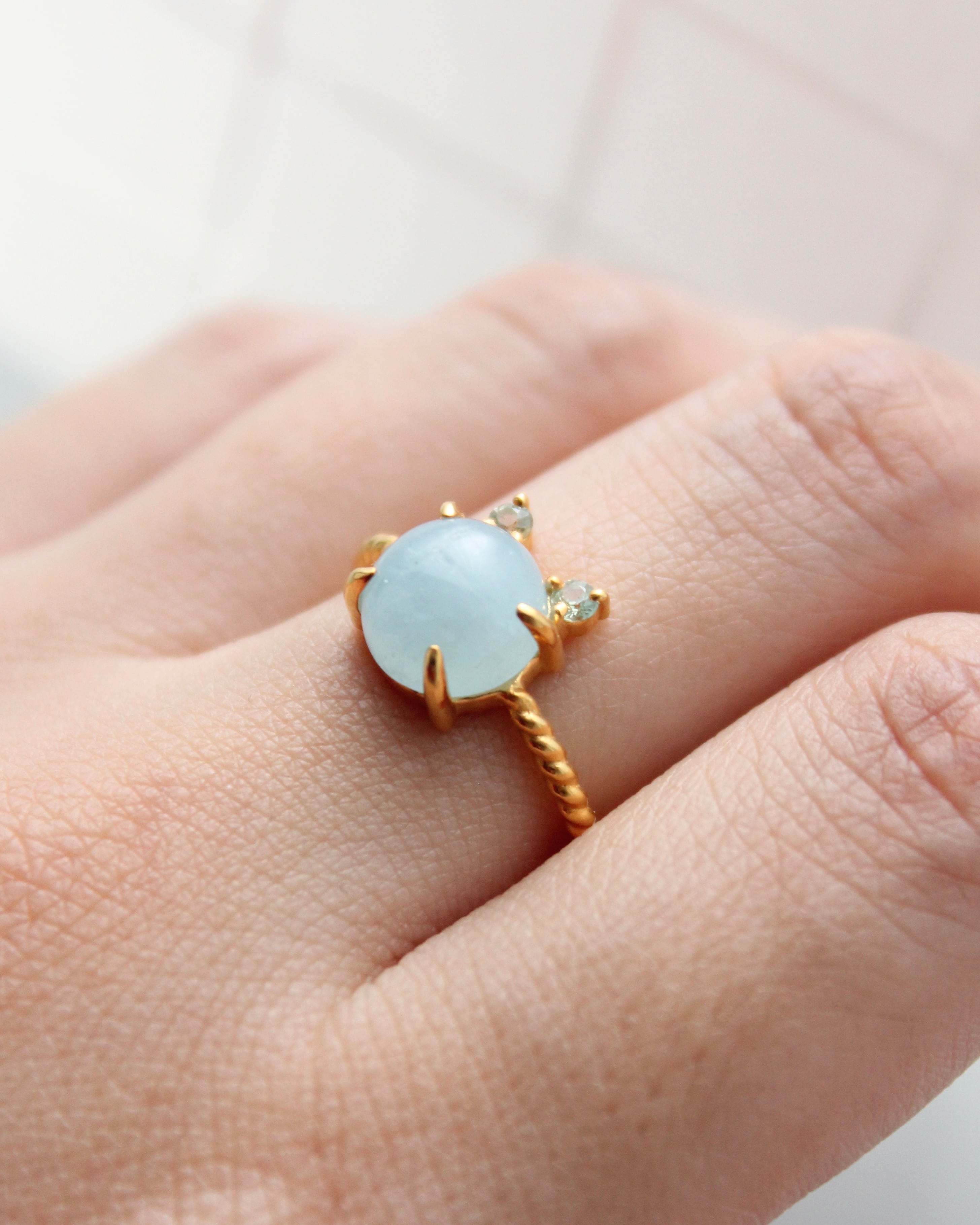【Silver925】Twist ring “CAT” シャトンブルークレール