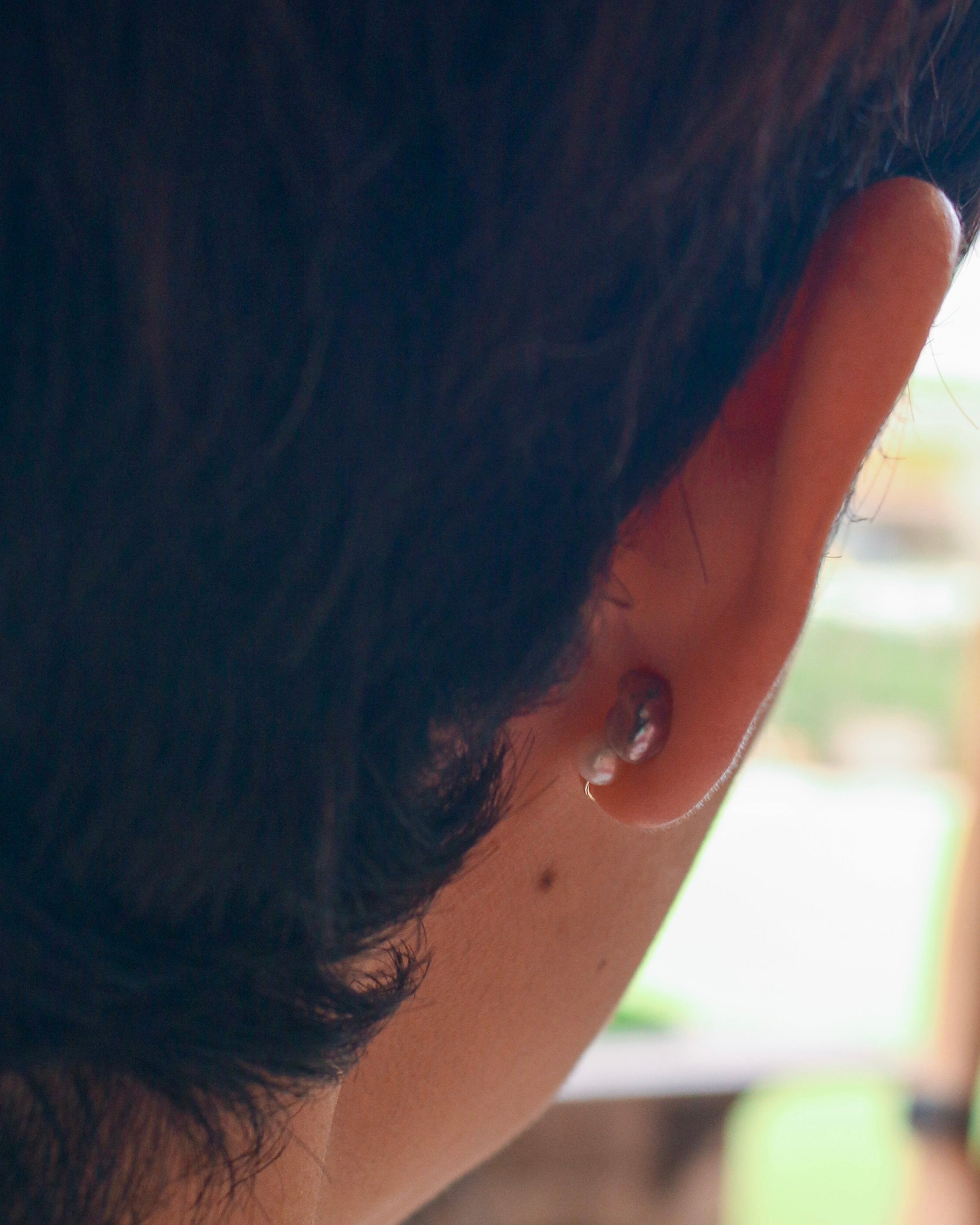 Wパールロングイヤークリップ