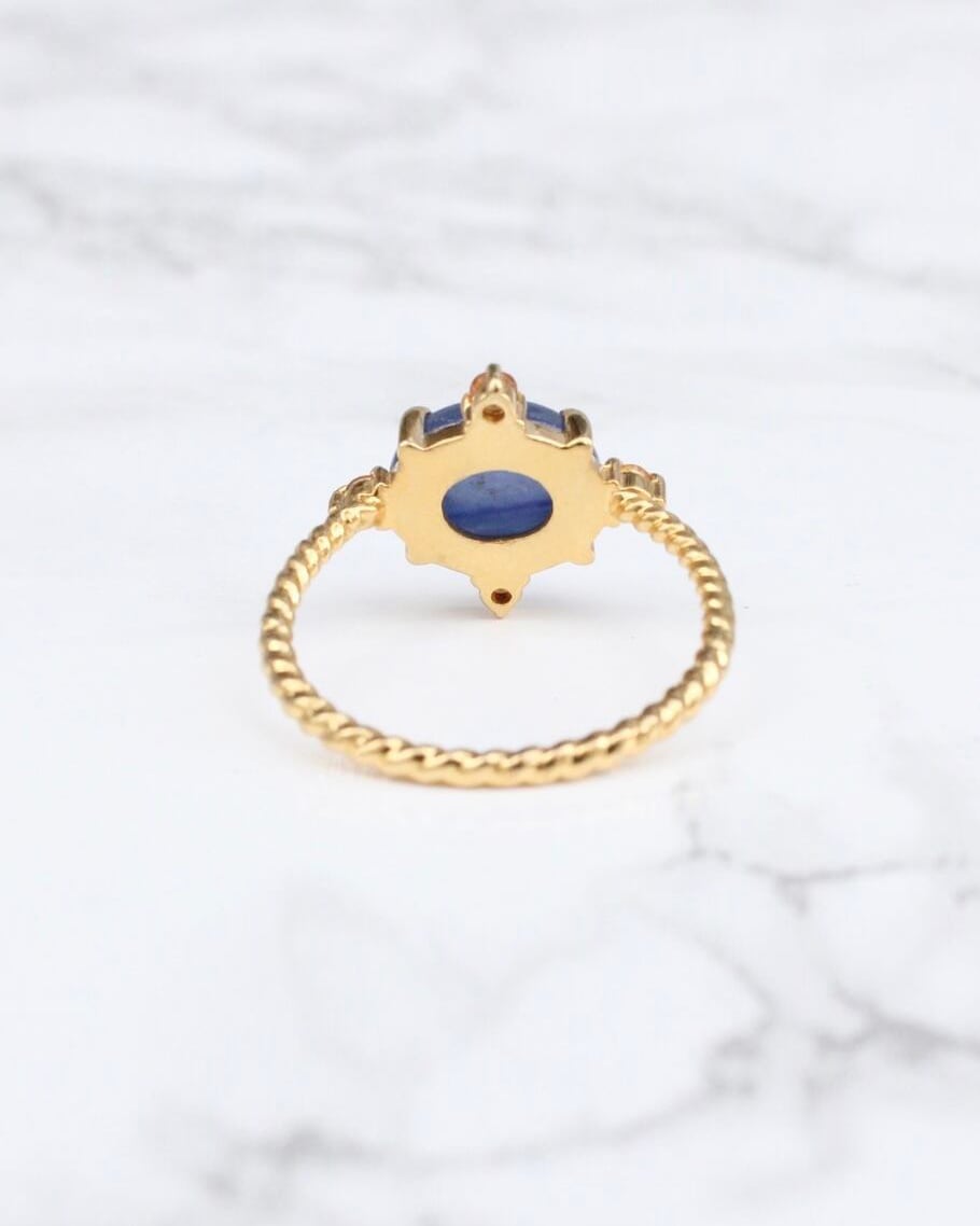 15号 Twist ring+4stone カイヤナイト・シトリン