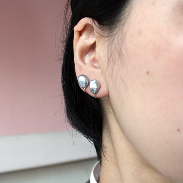 Wパールイヤークリップ