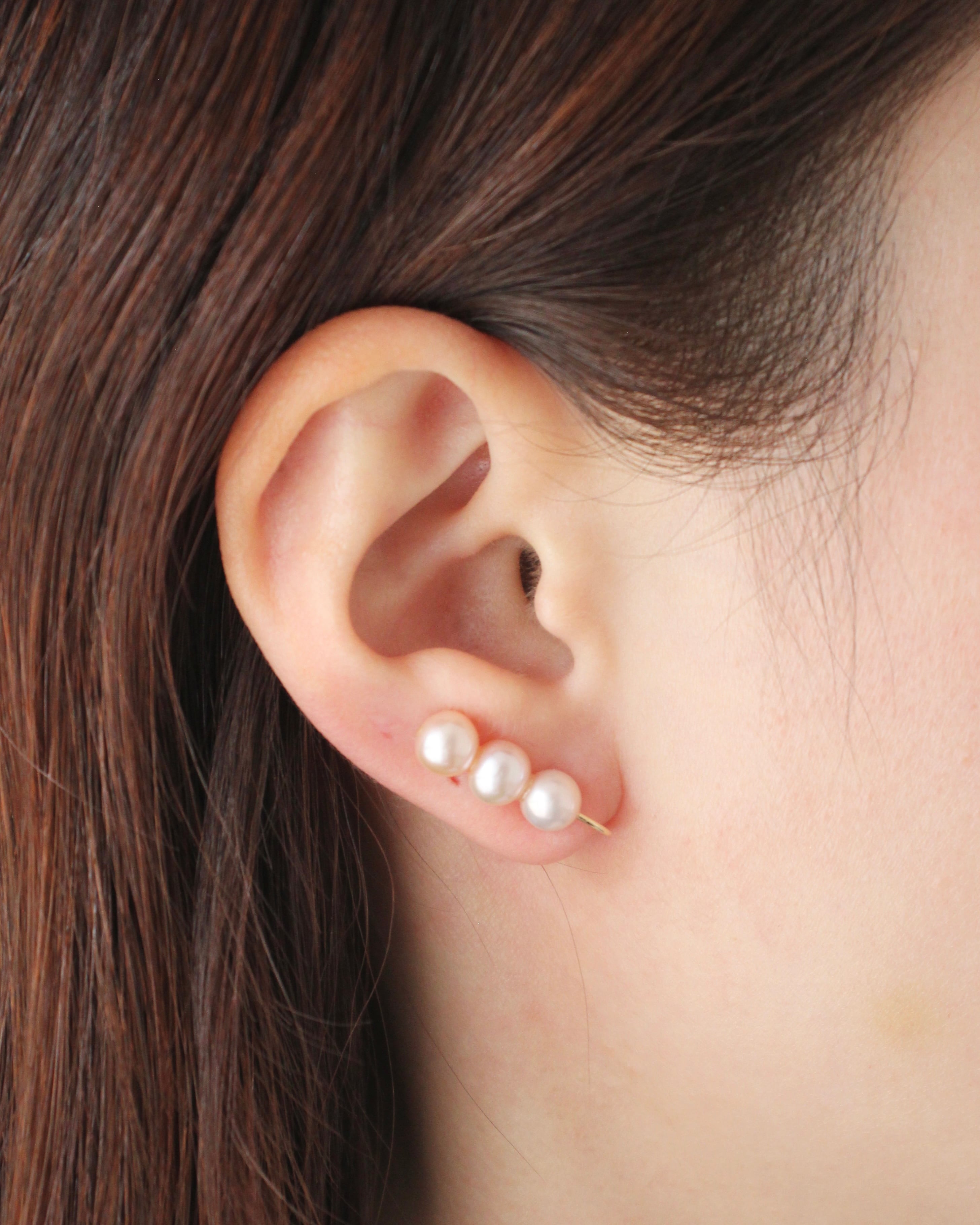 Wパールロングイヤークリップ