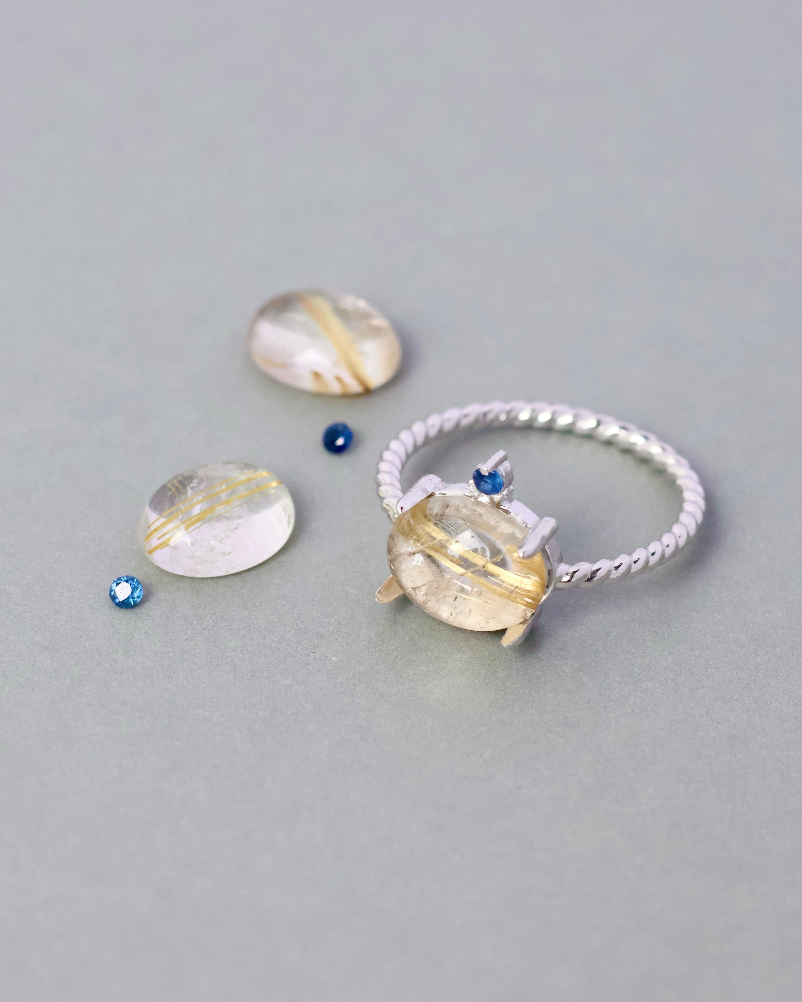 【Silver925】Twist ring+1stone “Star tail”