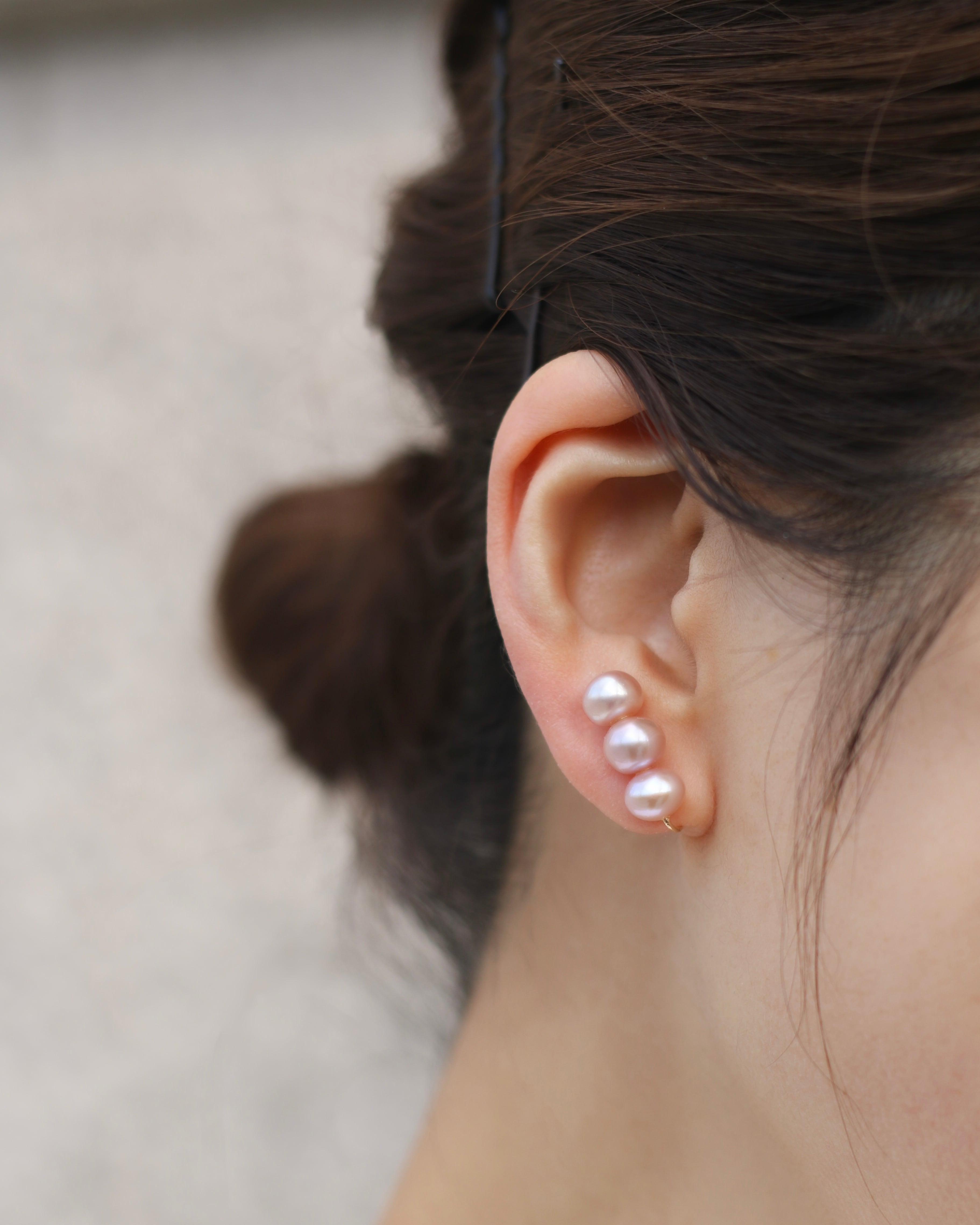 Wパールロングイヤークリップ