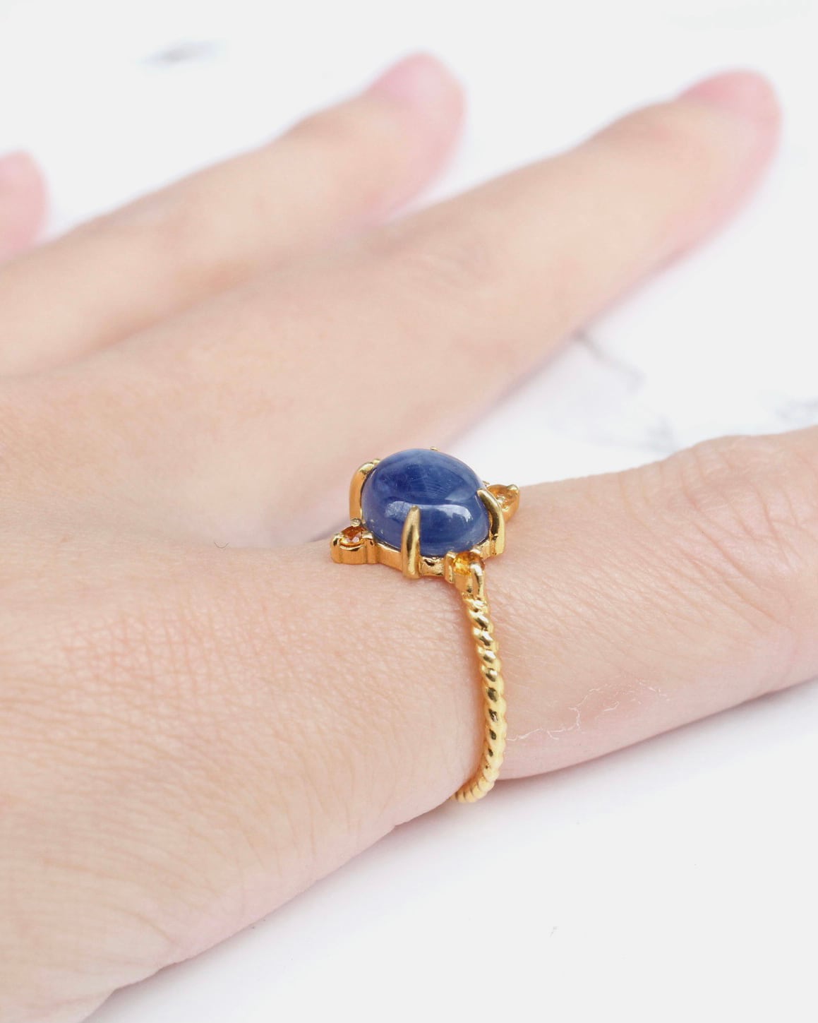 15号 Twist ring+4stone カイヤナイト・シトリン