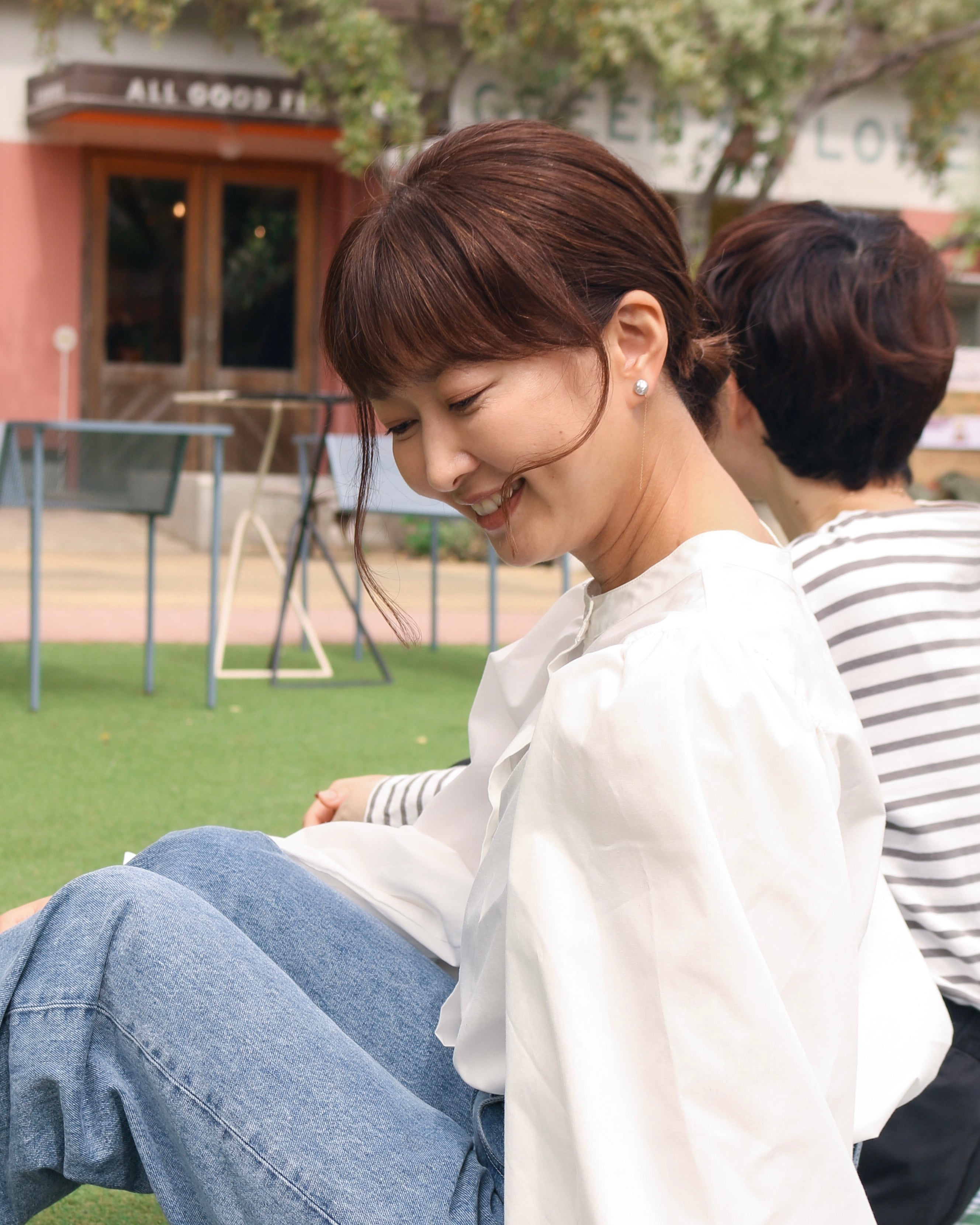 Wパール チェーンイヤークリップ