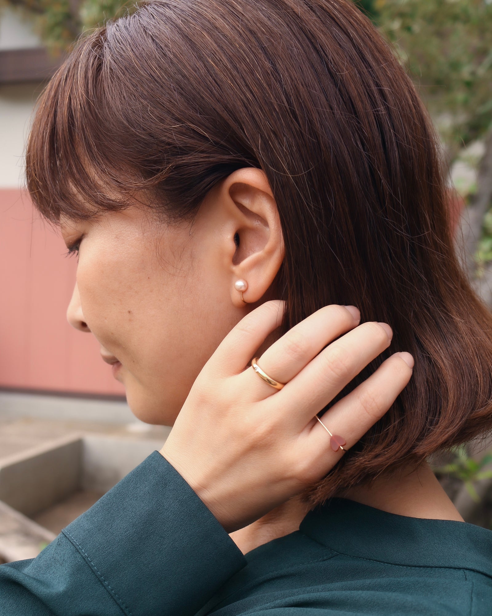 Wパールイヤークリップ