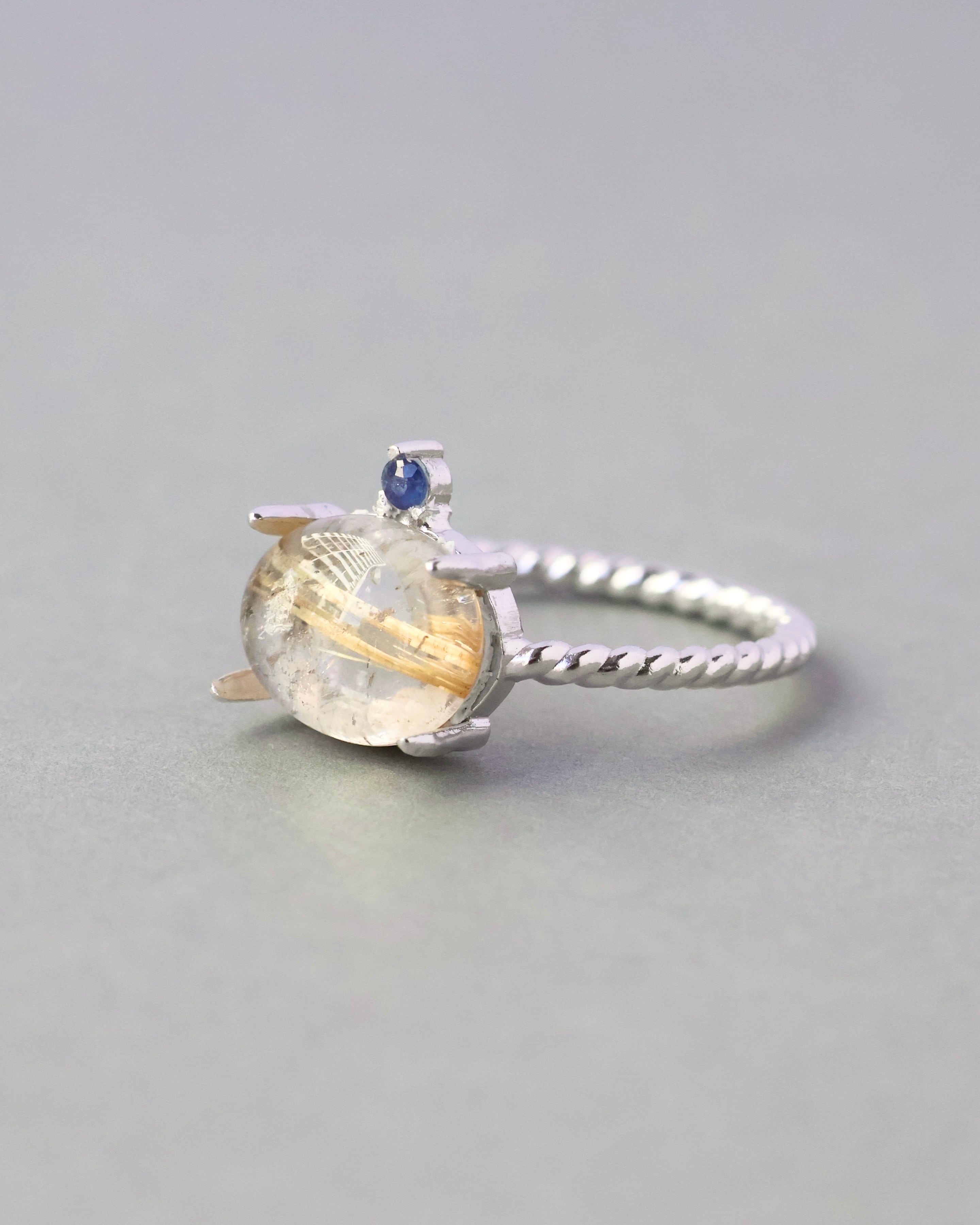 【Silver925】Twist ring+1stone “Star tail”