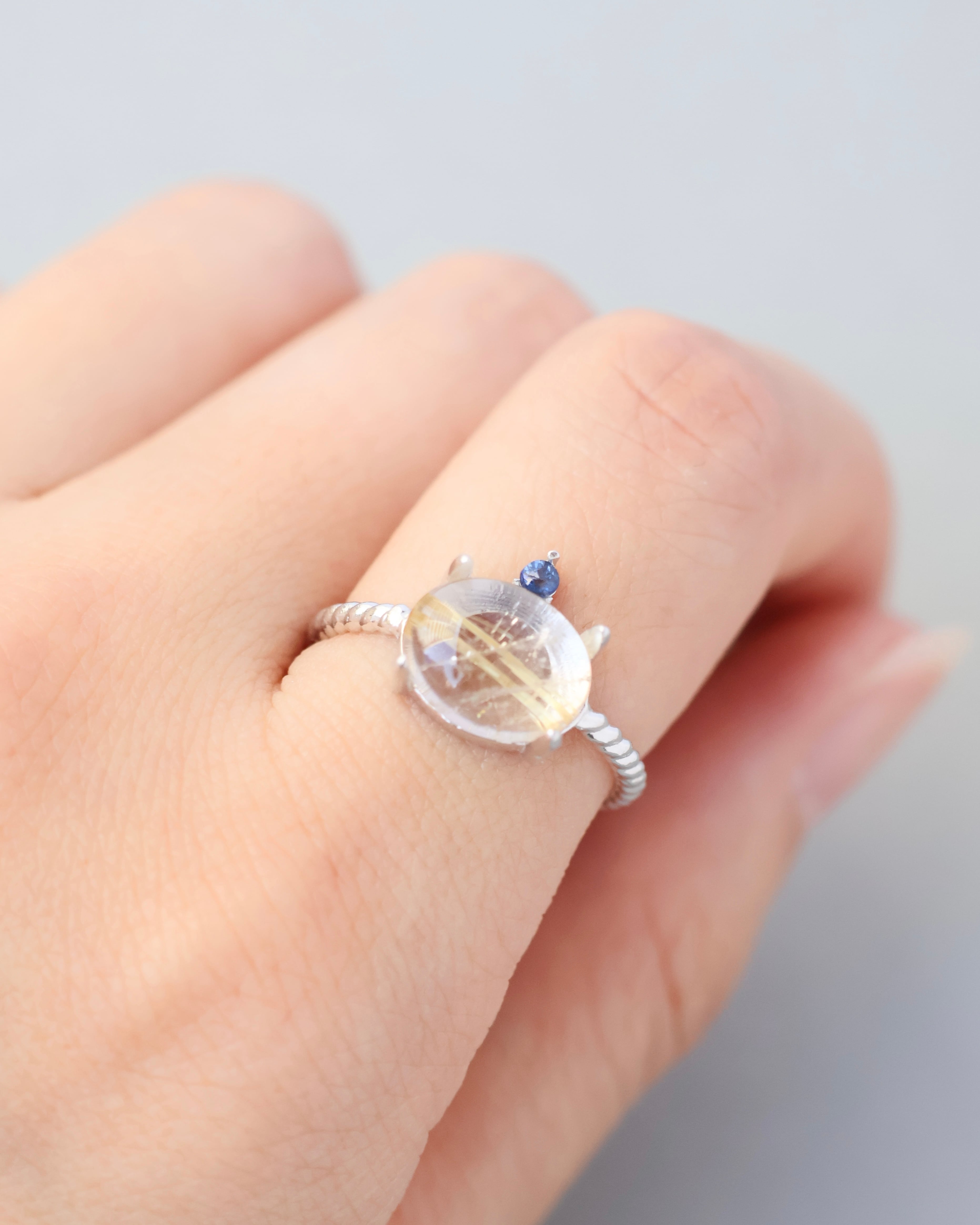 【Silver925】Twist ring+1stone “Star tail”