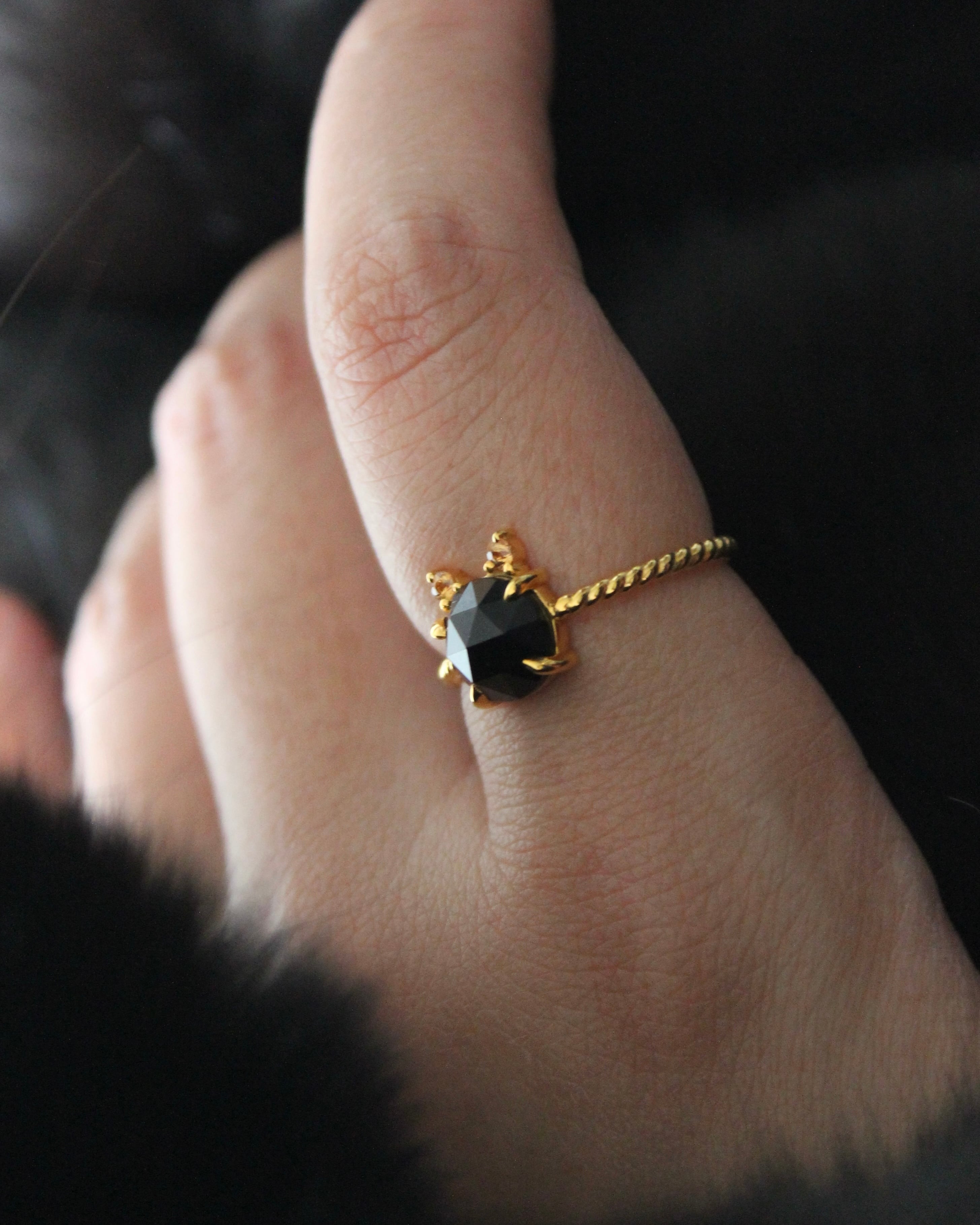 【Silver925】 Twist ring “CAT” シャノアール