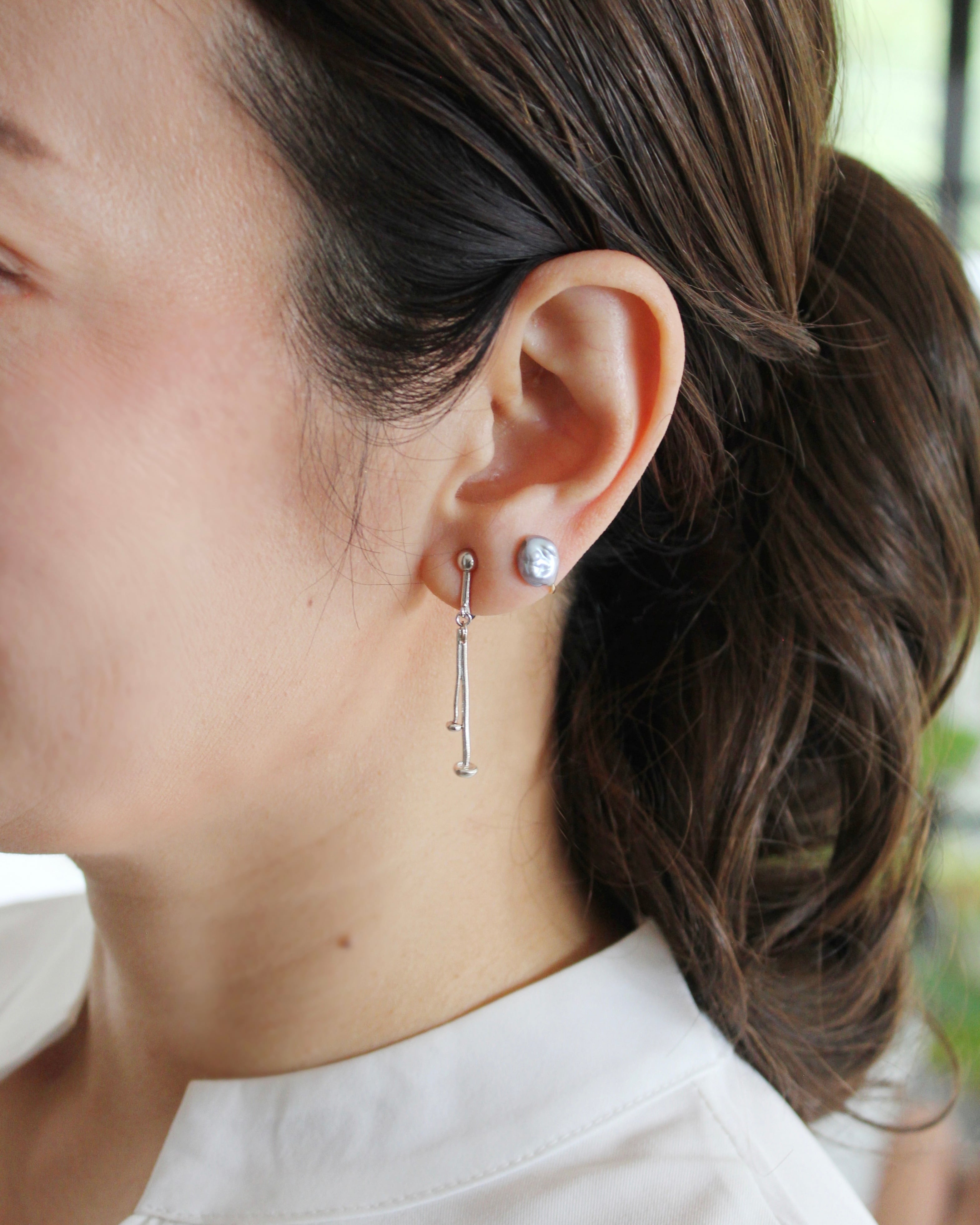 Wパールイヤークリップ