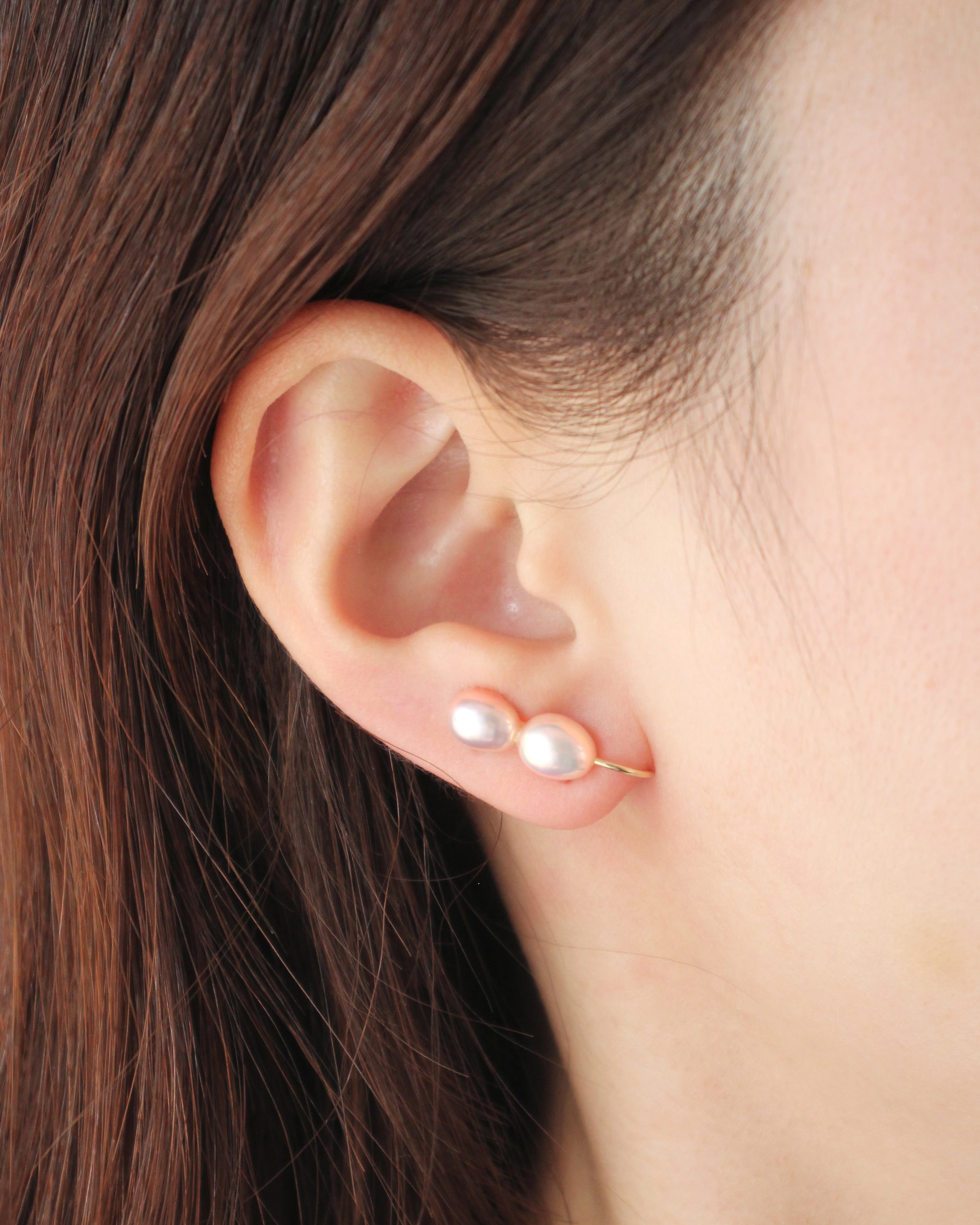 Wパールロングイヤークリップ