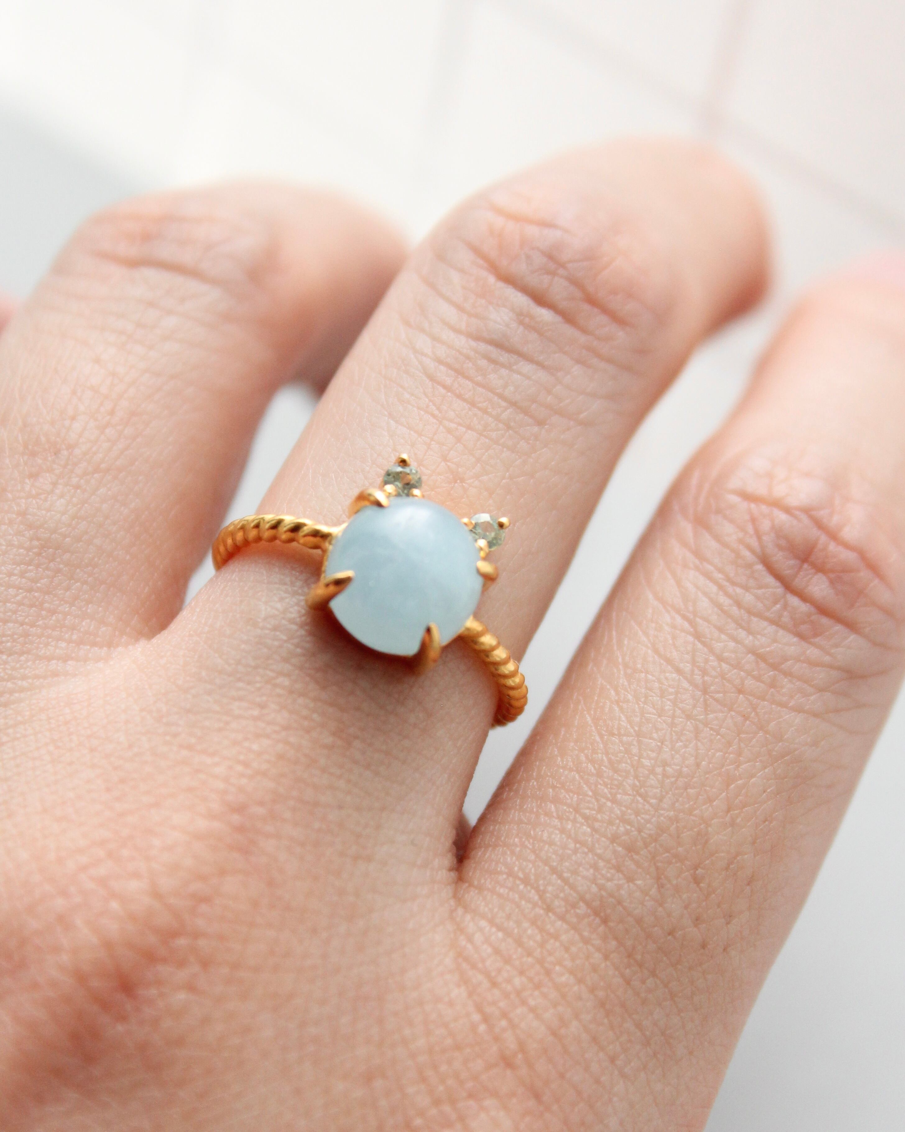 【Silver925】Twist ring “CAT” シャトンブルークレール
