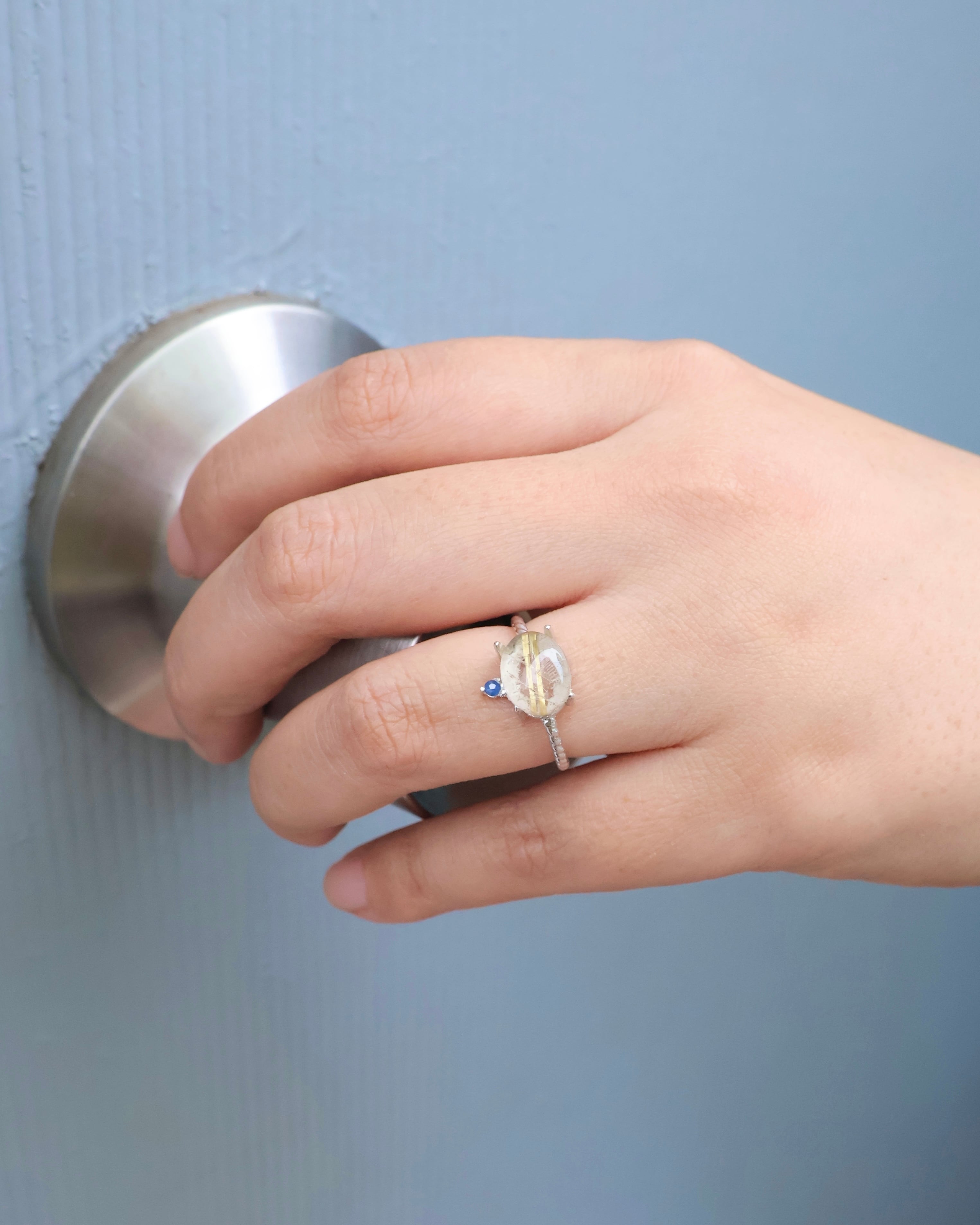 【Silver925】Twist ring+1stone “Star tail”