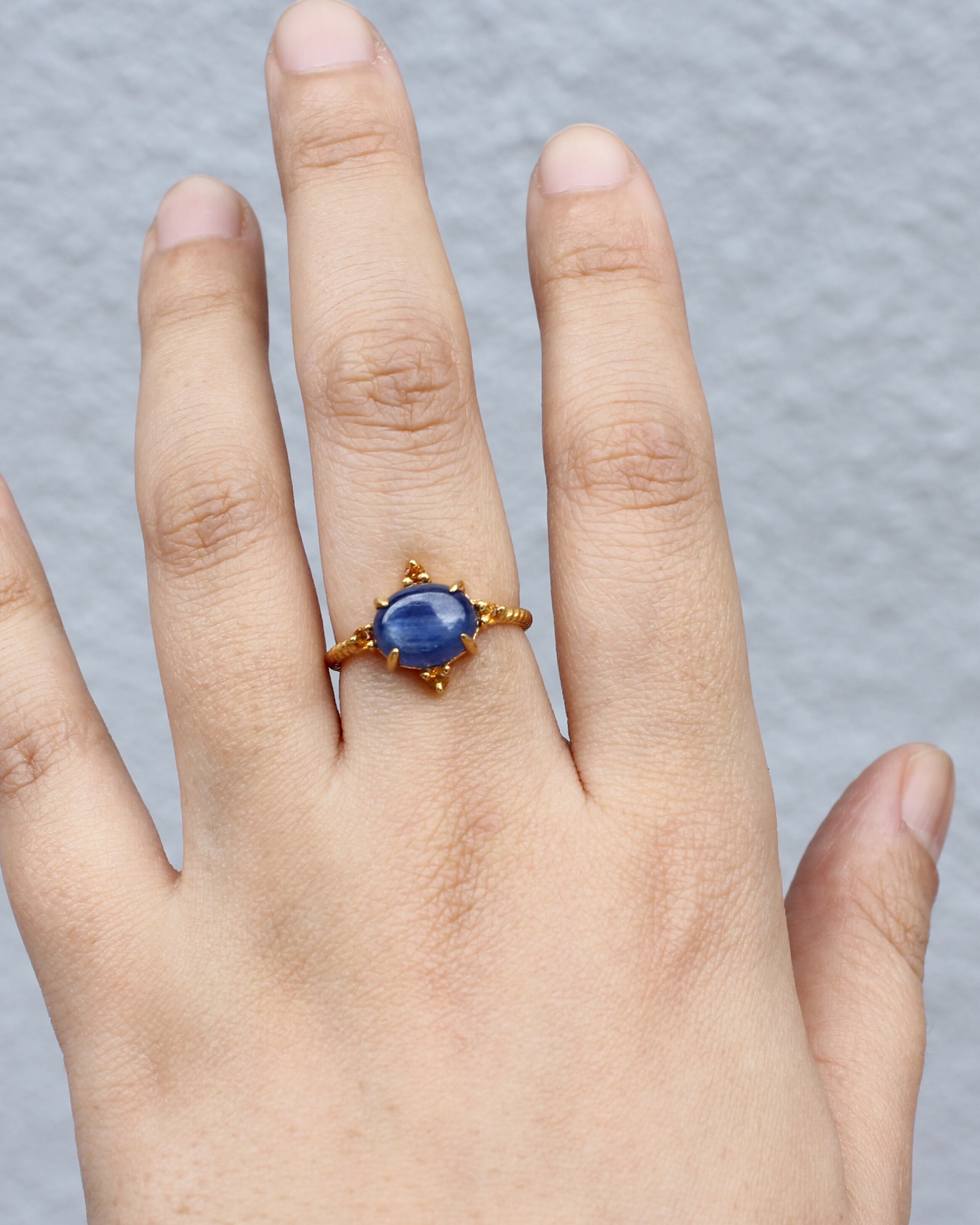 15号 Twist ring+4stone カイヤナイト・シトリン