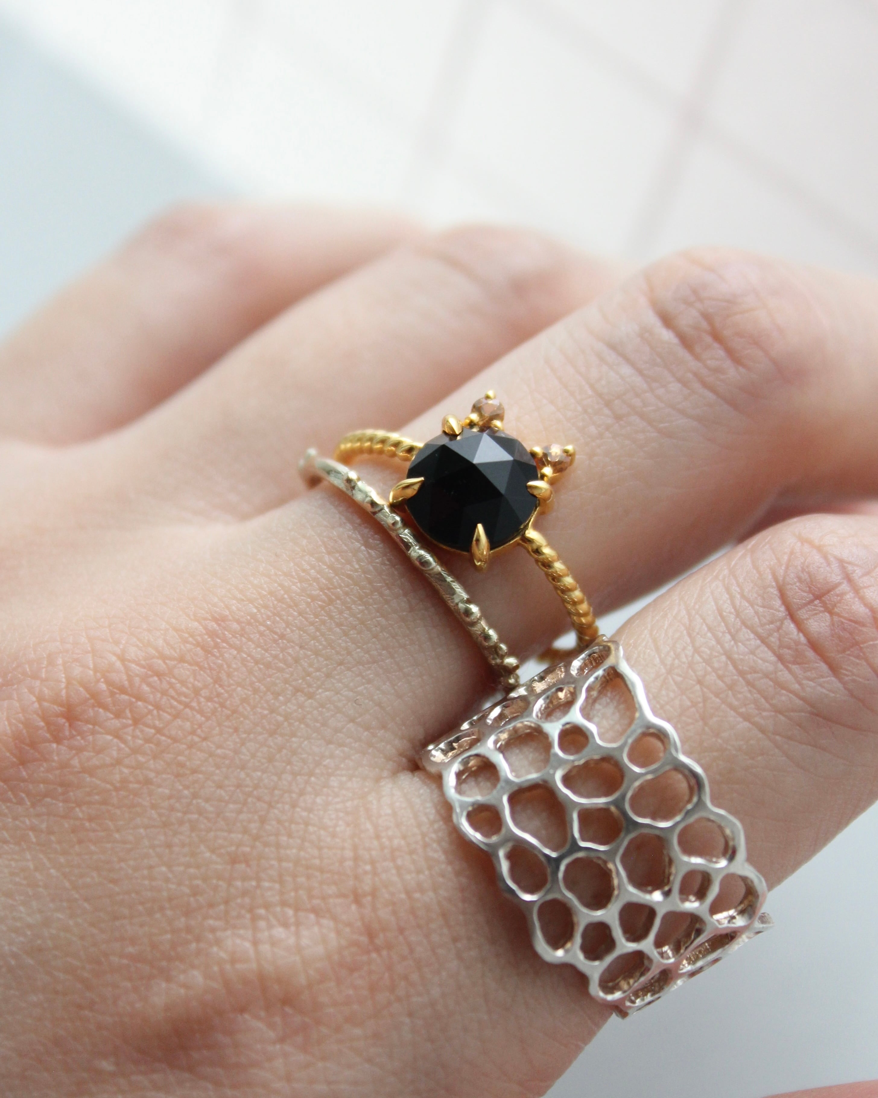 【Silver925】 Twist ring “CAT” シャノアール