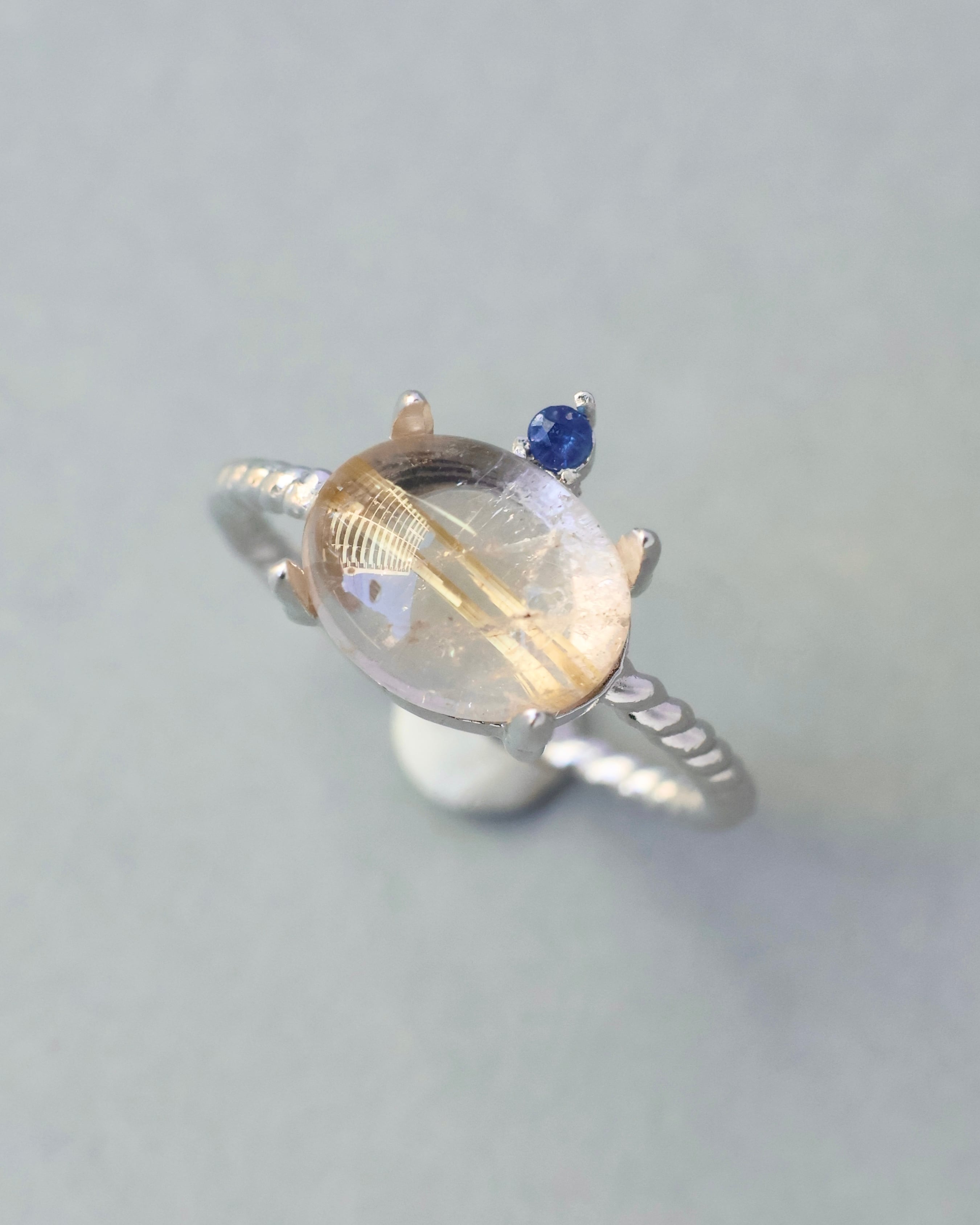 【Silver925】Twist ring+1stone “Star tail”