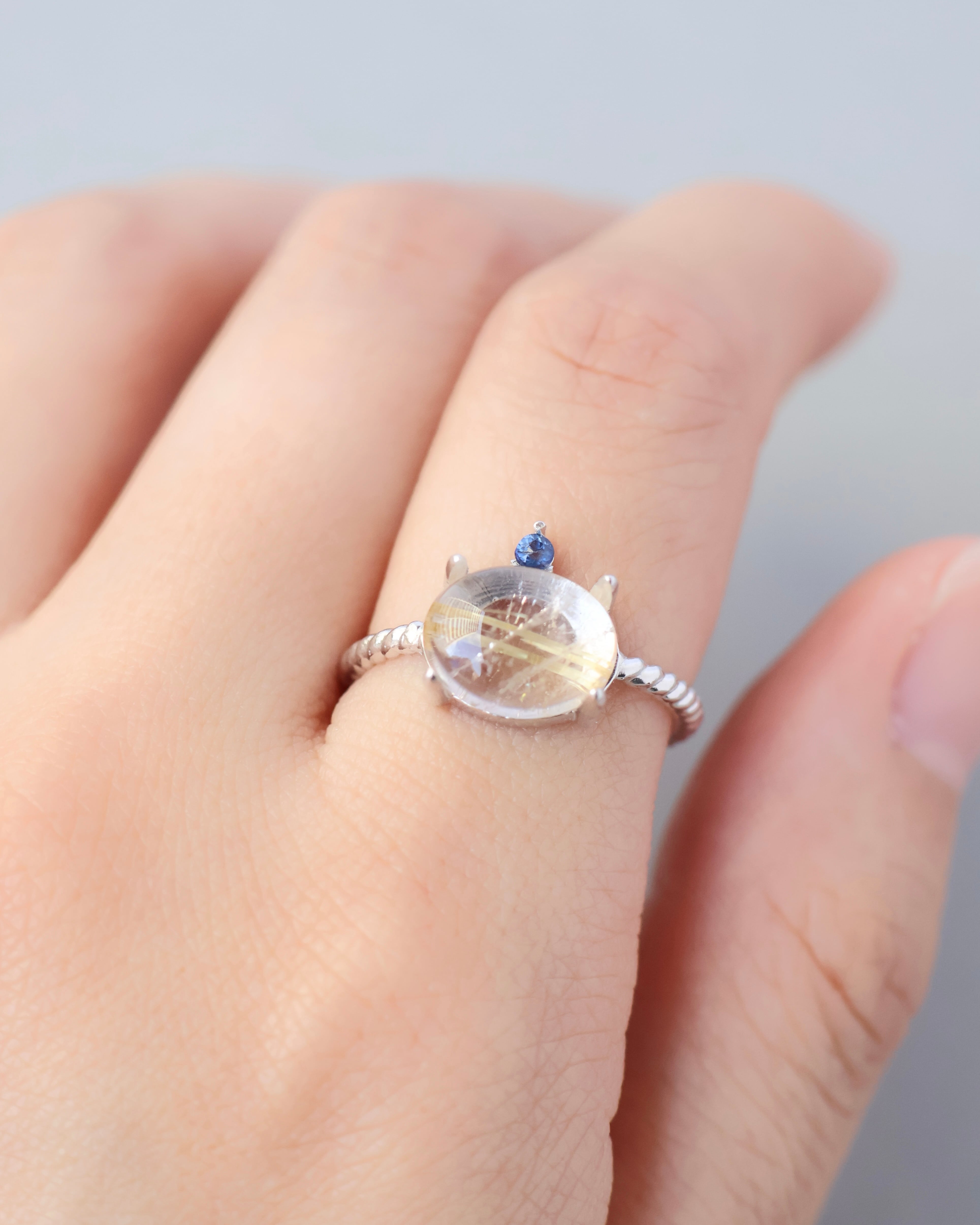 【Silver925】Twist ring+1stone “Star tail”
